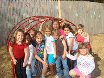 Children playing together on playground